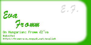 eva fromm business card